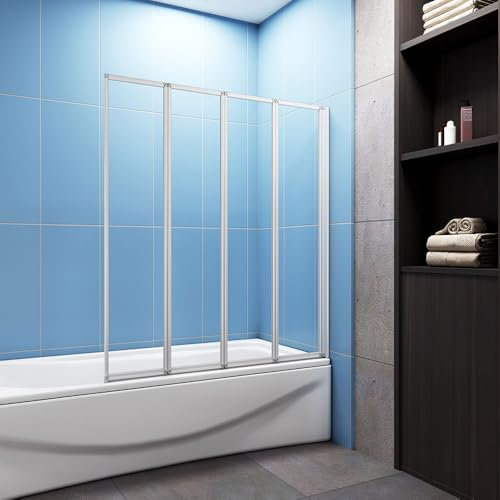 Simple Bathrooms 4 Fold Folding Bath Shower Screen Panel 900x1400mm