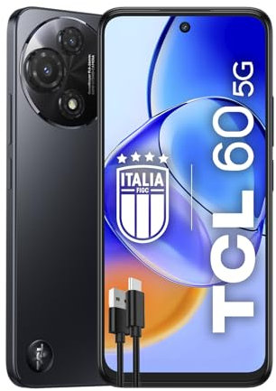 TCL 60 5G, Smartphone 5G, Display NXTVISION 6.8 120Hz HD+, RAM 16GB, Memoria 256GB, Doppia Fotocamera 50MP con Macro + 5MP UW, Batteria 5200mAh, 18W Fast Charge, Midnight Blue +Cavo USB-C Aggiuntivo