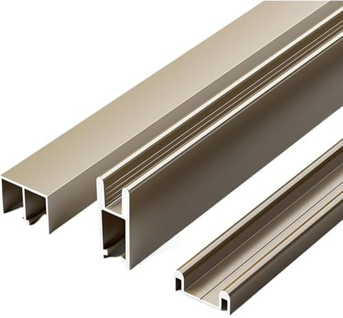 8mm Aluminum Glass Sliding Door Track for Cabinets, Bookcases, Wine & Display Cabinets Acrylic Glass Compatibility(Gold,80cm)