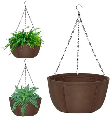 Générique Outdoor Pots - Flower Pot with Drainage Holes | Flower Pots | Outdoor Drainage Flower Basket - Garden Ornaments, Versatile Planter for Bridges, Fences, B