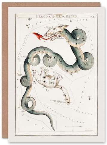 Artery8 Sidney Hall Art Card Draco and Ursa Minor Constellation