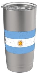 Bandiera Argentina Vintage per Tifosi Argentini Orgogliosi Bicchiere termico in acciaio inox doppia parete