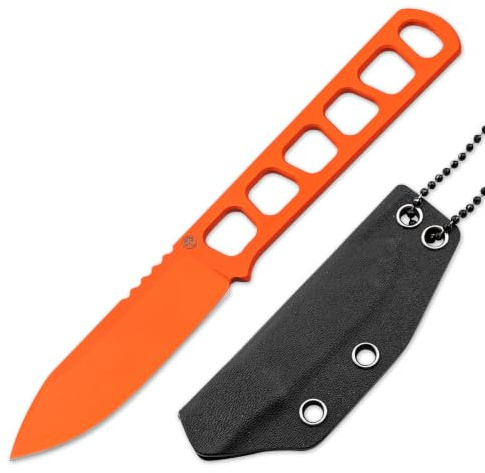 BÖKER GERMANY® BFF Packlite All Orange - ultraleichtes 42a konformes Neck Knife mit MagnaCut Klinge - feststehendes Jagdmesser in Signalorange mit Kydex-Scheide & Kugelkette für Revier & Outdoor