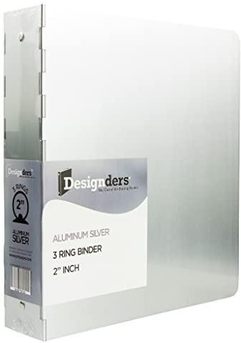 JAM Paper Aluminium 2 inch Binders - Silver Aluminum 3 Ring Binder - Sold Individually