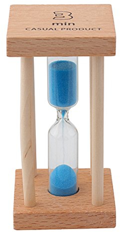 Mehrfarbige Sanduhr aus Holz für Heim und Schule. 3min blau