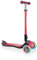 GLOBBER Elite Deluxe Lights – Tretroller Kinder, 120/80 mm, ABEC 5, 3-rädrig, höhenverstellbar, LED-Rollen, rot