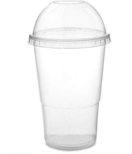 We Can Source It Ltd Plastic Smoothie Cups with Dome Lids, 340ml/12oz, Disposable and Recyclable, Pack for Cold Drinks (10)