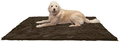 FurHaven 60 x 48 Highly Absorbent Dog Door Mat for Muddy Paws, 100% Washable, Perfect for Entryway, Kitchen, & Bathroom Use - Chenille Shammy Rug - Mud (Brown), Jumbo Plus/XXXL