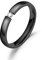 Uloveido Y817 Paire de bagues de fiançailles assorties en acier inoxydable avec faux diamant pour homme et femme Noir, N1/2 (54.4mm), Cristal, Zircone cubique