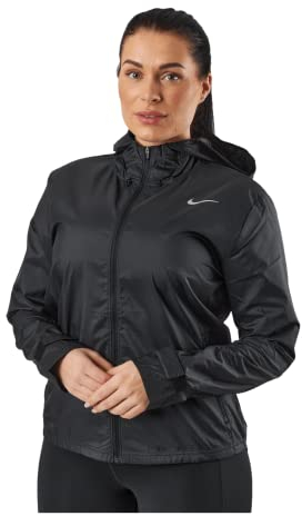 Nike Damen Essential Jacke, Black/Reflective Silv, XS EU