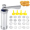 Machine à Churros,Churreras domestiques,churros,Presse à Biscuits Pistolet,appareil a churros,Presse à Biscuits Pistolet Patisserie avec 20 Moules Décoratifs et 4 Buses pour Biscuiterie Bricolage,21cm