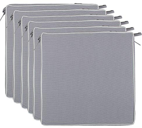 Brandsseller Outdoor Sitzkissen Kissen Dekokissen - Schmutz- und Wasserabweisend - 220 gr. Füllung - Größe: 40 x 40 x 4 cm (6er-Vorteilspack, Dunkelgrau - strukturiert)