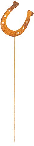 Manufaktur Lichtbogen Edelrost Gartenstecker Hufeisen 64 cm