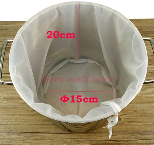 1520 Brew Bags Filter, weiß, feines Siebbeutel mit wiederverwendbaren Multi-Größen für alle Getreide, Weinpresse, Kordelzug