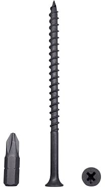 (Pack of 80 pcs) Black Phosphate Carbon Steel 4.8 x 90 mm Wood Screws, Phillips Bugle Head, Chipboard Fasteners (80, 4.8 x 90 mm)