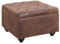 Vente-unique-Sitzhocker mit Staukasten - Microfaser - Braun - LOMAI