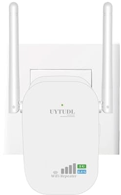 Ripetitore Wifi Wireless, UYTUDL Amplificatore Esterno Potente Velocity Dual Band 1200Mbps, Potential at ua copertura Wi-Fi, Antenna Booster con cavo ethernet, Extender senza fili per Tutti Router