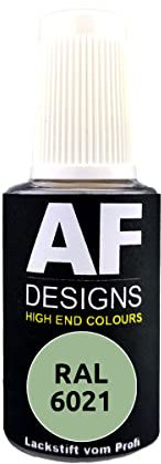 Alex Flittner Designs Stylo de retouche RAL 6021 - Vert pâle mat - 20 ml - Stylo de réparation acrylique - Peinture de retouche pour bois, métal, meubles de salle de bain