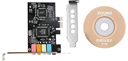 Tarjeta de sonido PCIe Sound Card 5.1, PCI Surround para PC Rendimiento High Direct Sound y Soporte de Perfil Bajo