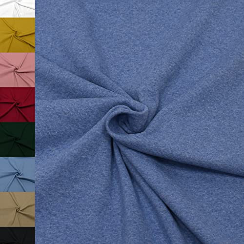 MAGAM-Stoffe Noah Bündchenstoff Feinstrick uni Oeko-Tex Meterware 50cm (38. Jeansblau meliert)