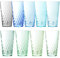 Youngever Paquete de 9 vasos de plástico de 700 ml, vasos de plástico, vasos de café resistentes a la rotura, vasos irrompibles, 9 colores costeros