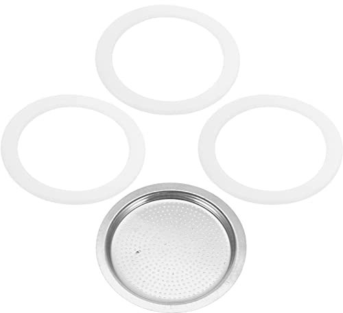 Silikondichtungssatz für Kaffeekanne, 9 Cup, Edelstahlfilter