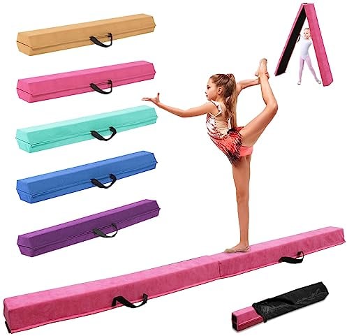 SportBob Schwebebalken für Zuhause, 300cm Balken Turnen Klappbar Tragbar für Kinder Erwachsene, Gymnastik Balken Balance Beam mit Rutschfester Gummiboden für Professionelle Turner oder Anfänger