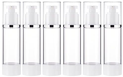 BENECREAT 6 Packung 80 ml/2.7 Unzen Airless-Pumpflaschen Vakuum-Kosmetik-Reisebehälter Nachfüllbare Kosmetikflaschen Für Lotion Shampoo, Ätherisches Öl, Anderes Schönheitsprodukt