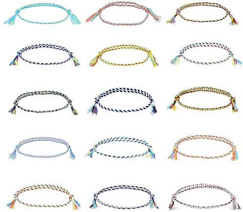 TAFACE Braccialetti Intrecciati Fatti a Mano, Corde Regolabili Colorati per Amicizia, Con Ghiande, Regalo per Le Vacanze (13-30 cm)