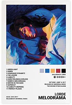 OWNPET Sänger Lorde Melodrama Album Cover Leinwand Poster Wandkunst Dekor Druck Bild Gemälde für Wohnzimmer Schlafzimmer Dekoration ungerahmt 30 x 45 cm