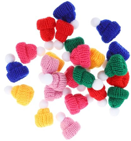 ibasenice 24St weihnachtsdeko Hut Weihnachtsschmuck Mini-Cowboyhüte zum Basteln DIY-Hüte Gestrickte Mini-Mützen aus Wollgarn Christbaumschmuck kleine Hüte Zubehör Baby schmücken Weihnachten