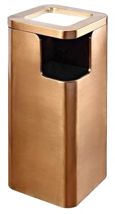 Poubelle Exterieur Poubelle en métal avec seau intérieur poubelle carrée poubelle à usage intérieur/extérieur ou commercial poubelle de recyclage des ordures Poubelle Jardin ( Color : Gold , Size : 12
