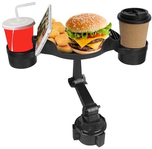 Auto GeträNkehalter Tisch Tablett, 360°Verstellbares Auto Tisch Mit Tablett Und Handy-Halterung, Lenkrad Tisch, Auto Aufbewahrung, Auto Gadgets