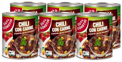 Gut & Günstig Chili con Carne mit gegartem Schweinefleisch 6x800g