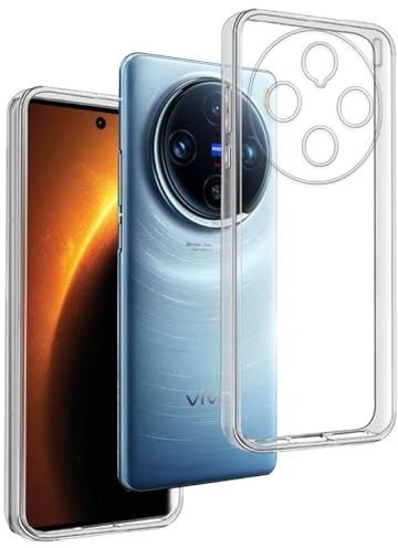 REY Pack 3X Cover in Gel TPU Trasparente per Vivo X100 PRO 5G, Ultra Sottile 0,33 mm, Morbido Flessibile, Custodia Silicone