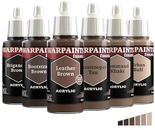 The Army Painter, Warpaints Fanatic Flexible Triad: Browns, 6 x 18 ml acrylic paints - Miniature quality hobby paint for Dungeons and Dragons (DnD) & Warhammer Miniatures