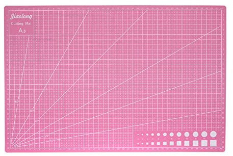 sourcing map Tapis de découpe auto-cicatrisant A3 - 45,7 x 30,5 cm - Double face - Pour loisirs créatifs, travaux manuels, couture, découpe - Rose