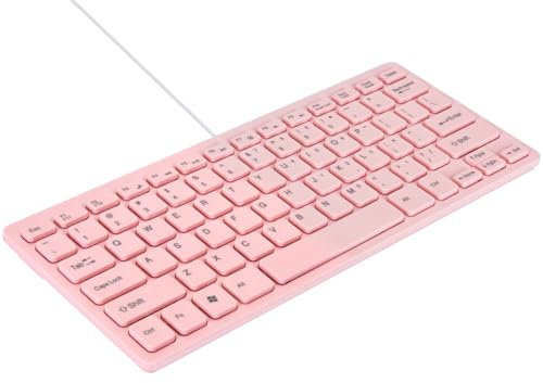 MCSaite Mini Wired Pink Keyboard - with Keyboard Cover Computer keypad for Laptop MAC Windows 10/8 / 7 / Vista/XP (Pink+Keyboard Film)