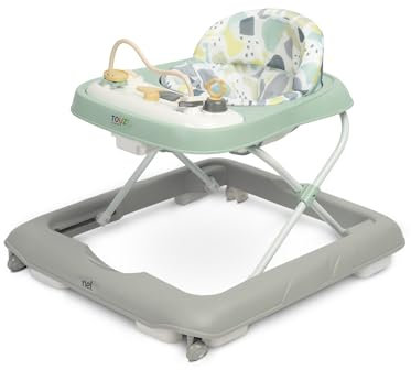 CARETERO - Lauflernhilfe für Babys - Babywalker Nel - ab 6 Monaten mit Lerntafel - Spiel und Lauflernwagen - Laufen Lernen und Entwicklung der Feinmotorik - Spielecenter Laufstuhl Laufhilfe - Grau