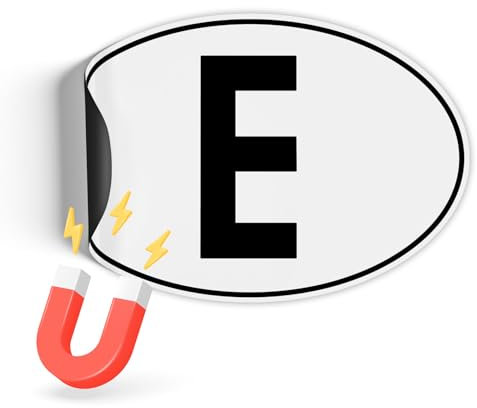 Finest Folia Länderkennzeichen Magnetfolie UV-Druck nach DIN Norm 17,5x11,5cm Kennzeichen Magnet Schild für Auto LKW Wohnmobil Bus wetterfest magnetisch RV005 41 Spanien, Magnetfolie)