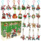 Adventskalender 2024,Christmas Halloween VacationAdventskalender 2024 Weihnachts Countdown Kalender mit DIY-Weihnachtsmann, Elch,Schneemann (A)