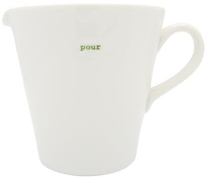 Keith Brymer Jones - Word Range - Large Ceramic White Jug - Pour (Green) - 500ml - Gift Boxed