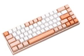 PYRIOLHI Keyboard Ladies Keyboard -68 Bluetooth Mechanical keyboard - Wireless three-mode tablet office laptop keyboard - Silent keyboard(Orange)