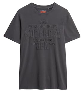 Superdry Herren Lässiges Workwear T-Shirt mit Prägung Tafelschwarz M