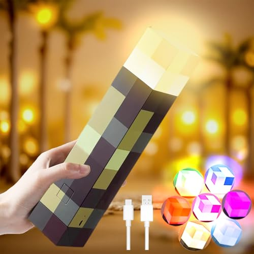 BRIMOREA LED Fackel Wall Lampe Lichter, Wandlampe Nachtlicht, USB-Wiederaufladbar, 7 Farben, Tragbar & Wandmontage – Perfekt für Kinderzimmer, Gamer, Garten & Deko