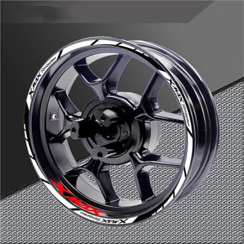 Adesivi per Cerchioni Adesivi per Cerchi Moto, Adesivi Catarifrangenti Notturni per Yamaha Xmax125 X-Max X Max 125 2023 Pellicola Decorativa Adesiva Adesivo per mozzo Ruota(Colore 4)