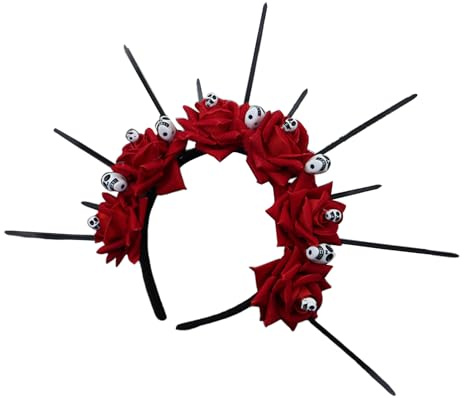 YIGZYCN Kronen Stirnband für Frauen Totenkopf Halloween Stirnband Dark Series Haarband Tiaras Kopfbedeckung Party Kostüm
