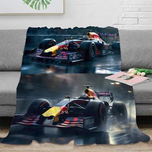 DAFUfbw Flanneln Fleece Bulls Racing Decke, Arc-Chill Q-Max>0.5, 50x60inch(127x152cm) Decke Für 4 Jahreszeiten, Leicht Atmungsaktiv Bett Tagesdecken, Formulaone Sofa Decken,Bettüberwurf Kuscheldecke