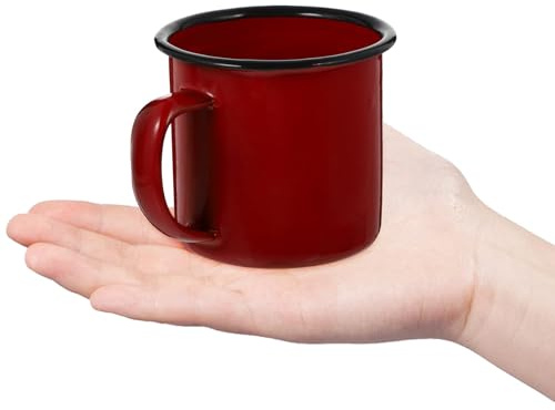 HOUDERCO Copa de Vino de Hierro Vintage Roja, Borde Redondo, 1 Pieza | Textura Delicada y Artesanía Exquisita, Apta Ocasiones Obsequio Festivo