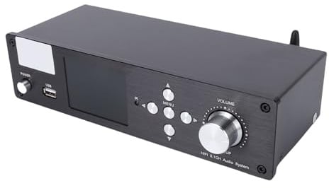 Luocute 5.1 Surround Sound Decoder, 4K 192KHz 32Bit Digital Converter with 5.0 Receiver, Supports DTS HD Dolby AC3 LPCM, for Home Theater DVD Player TV Car (GB Plug)